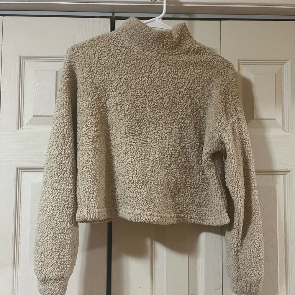Sherpa turtleneck sweater